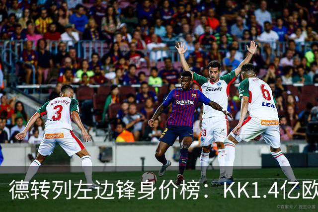 德转列左边锋身价榜：KK1.4亿欧居首，维尼修斯第二